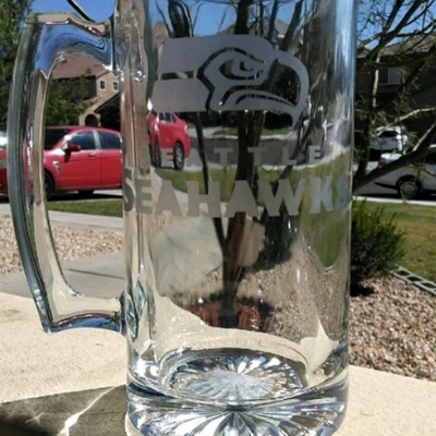 Seattle seahawks glass mug 