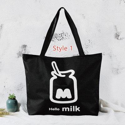 Simple canvas one shoulder tote bag handbag with zipper mfb10
