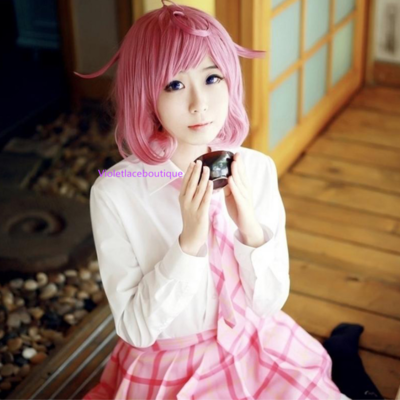 Pink short ebisu kofuku cosplay wigs