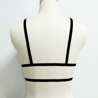 Sexy Goth Lingerie Elastic Alluring Harness Bustier Bandage Cage Bra  - Thumbnail 3