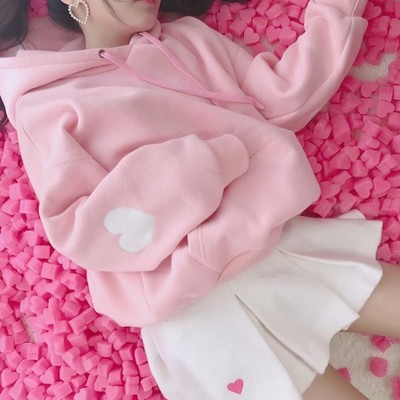 *free ship* pastel heart hoodie