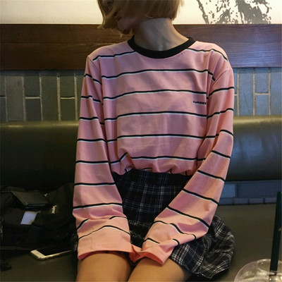Retro stripe long sleeve tee