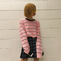 RETRO STRIPE LONG SLEEVE TEE - Thumbnail 1