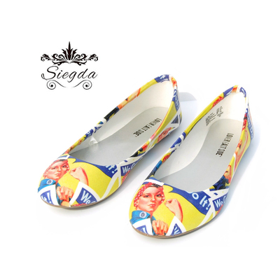 Rosie the riveter ballet flats