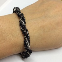 Black and Silver Everyday Bracelet with Toggle Clasp - Thumbnail 2