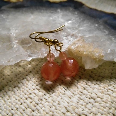 Watermelon tourmaline drop earrings