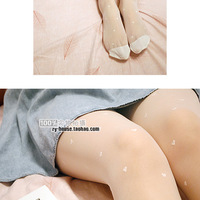 Cute heart Design Sexy Stockings in Black and White - Thumbnail 3