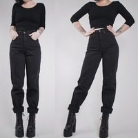 CLAIMED - Vintage 90s Authentic Black Denim "Mom Jeans" - Thumbnail 1