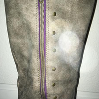 Girls Grey Boots with Purple Lining and Studs - Thumbnail 1