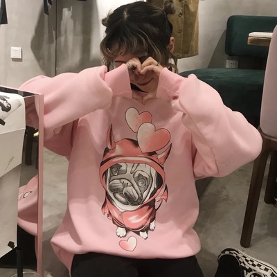 Devil pug print sweatshirt