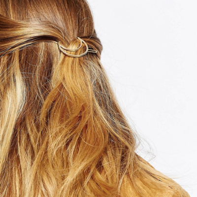 Moon o-ring triangle barrette hair clips