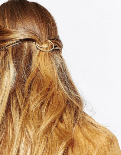 Moon O-Ring Triangle Barrette Hair Clips