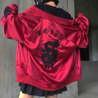 *free ship* punk dragon embroidered bomber jacket