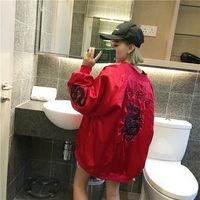 *free ship* Punk Dragon Embroidered Bomber Jacket - Thumbnail 3