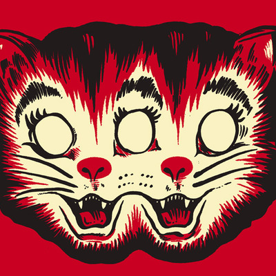 2 faced cat mini art print