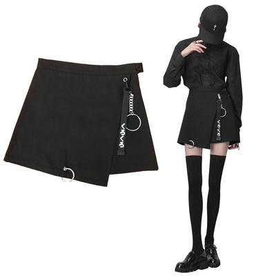 Black irregular ring skirt