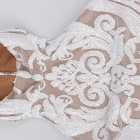 White Sequin Nude Dress - Thumbnail 3