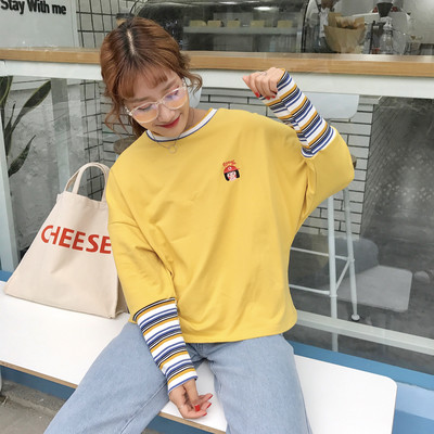 cute girl embroidery sweater pullover
