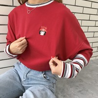 cute girl embroidery sweater pullover - Thumbnail 3