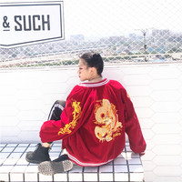 Japanese Harajuku Dragon Bomber Jacket - Thumbnail 3