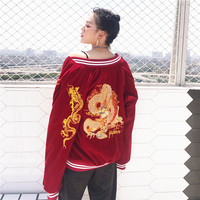 Japanese Harajuku Dragon Bomber Jacket - Thumbnail 4