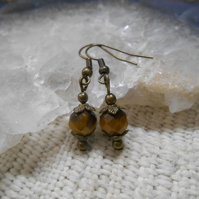 Bronze tigers-eye earrings