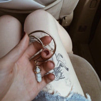 Retro Crescent Moon Hair Clip with Howlite Crystal - Thumbnail 3