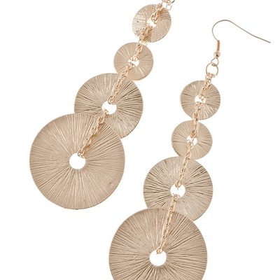 Round textured link earrings