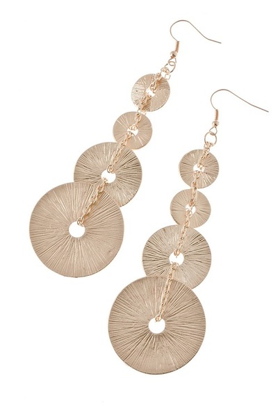 Round Textured Link Earrings