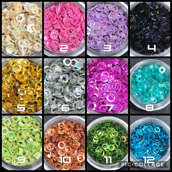 Holographic & Pastel  Hollow Hexagon