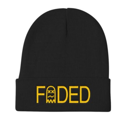 FADED Embroidered Winter Cap - Black