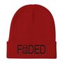 FADED Embroidered Winter Cap - Red - Thumbnail 2