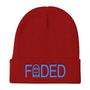 FADED Embroidered Winter Cap - Red - Thumbnail 3