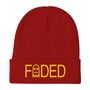 FADED Embroidered Winter Cap - Red - Thumbnail 1