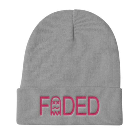 FADED Embroidered Winter Cap - Grey