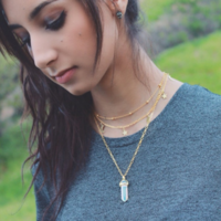 Moon Bead Star Layering Necklace Crescent Jewelry  - Thumbnail 1