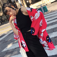 Lucky Cat Print Kimono - Thumbnail 3