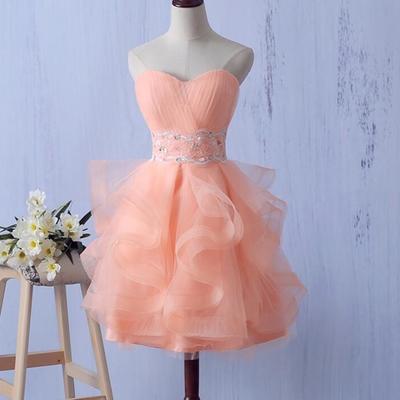 Short tulle cute prom dresses, lovely formal dresses, adorable party dresses
