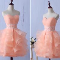 Short Tulle Cute Prom Dresses, Lovely Formal Dresses, Adorable Party Dresses - Thumbnail 1