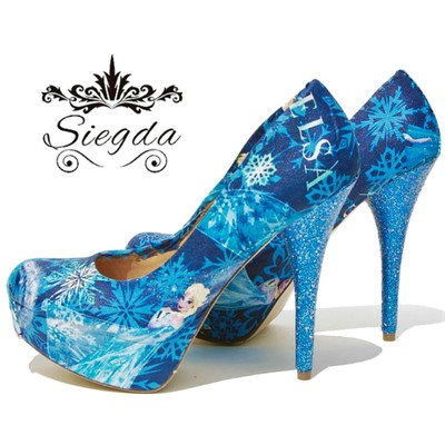 Elsa glitter platform heels