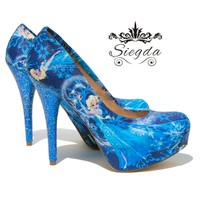 Elsa Glitter Platform Heels - Thumbnail 1