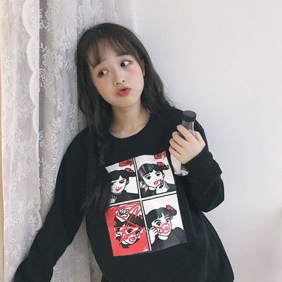 3 COLORS LIP GIRL SWEATER