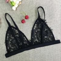 Black Sheer Sexy Lace Fashion Bralette Bra - Thumbnail 1