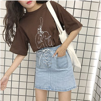 BANDAGE DENIM SKIRT - Thumbnail 1