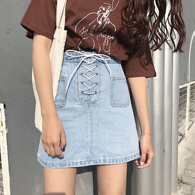 Bandage denim skirt