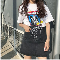 BANDAGE DENIM SKIRT - Thumbnail 2