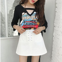 BANDAGE DENIM SKIRT - Thumbnail 4