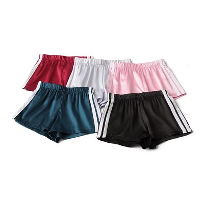 Stripe satin casual shorts