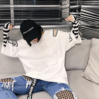 strapless stripe sweatshirt - Thumbnail 1