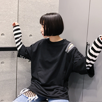 strapless stripe sweatshirt - Thumbnail 2